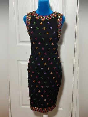 Vintage AJ BARI Embellished Dress Medium